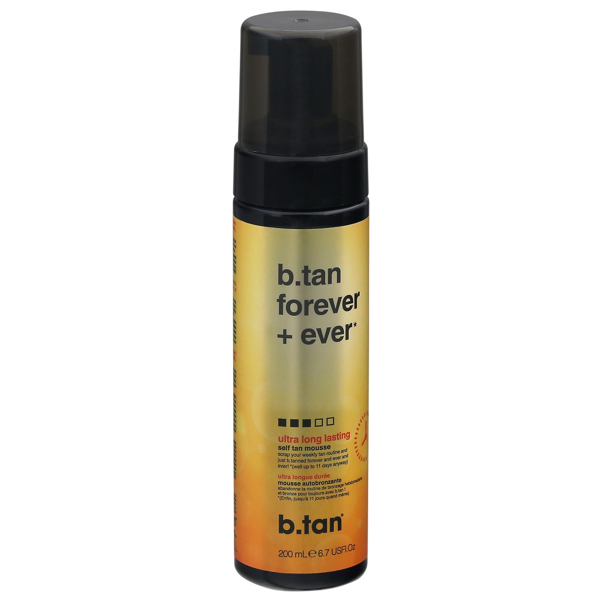 slide 9 of 10, b.tan Ultra Long Lasting Self Tan Mousse 200 ml Bottle, 200 ml