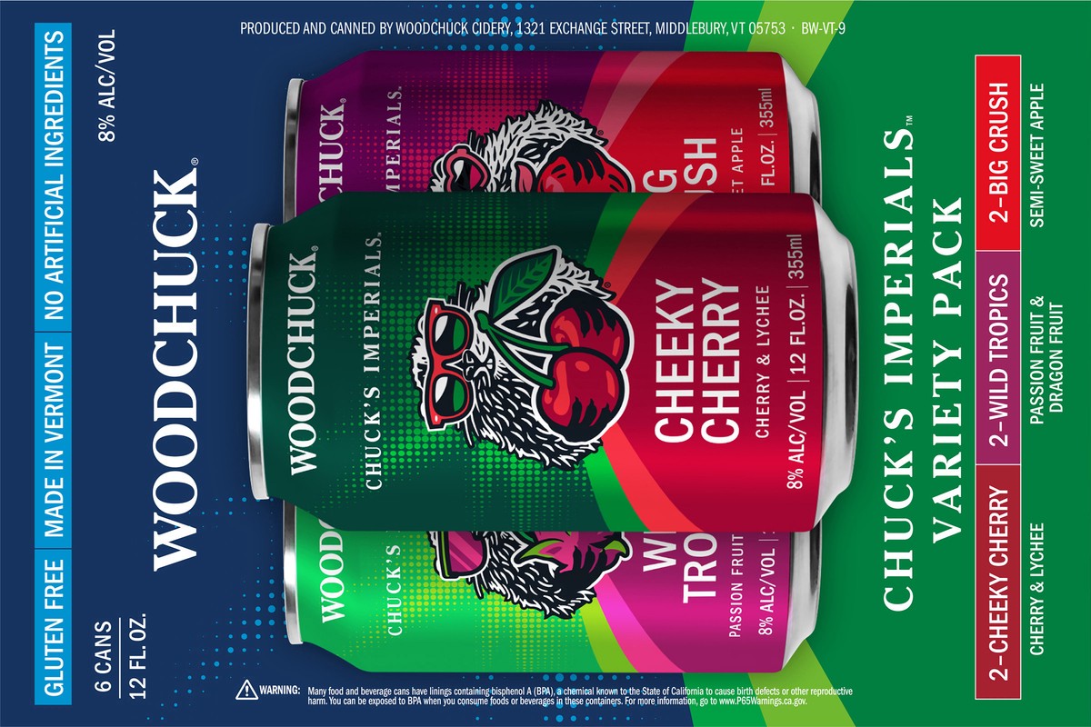slide 7 of 10, Woodchuck Hard Cider - Chuck's Imperial Variety Pack CANS 6 Pack, 12oz Can, 6 ct
