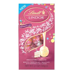 Lindt LINDOR Birthday Cake White Chocolate Candy Truffles, 5.1 oz. Bag