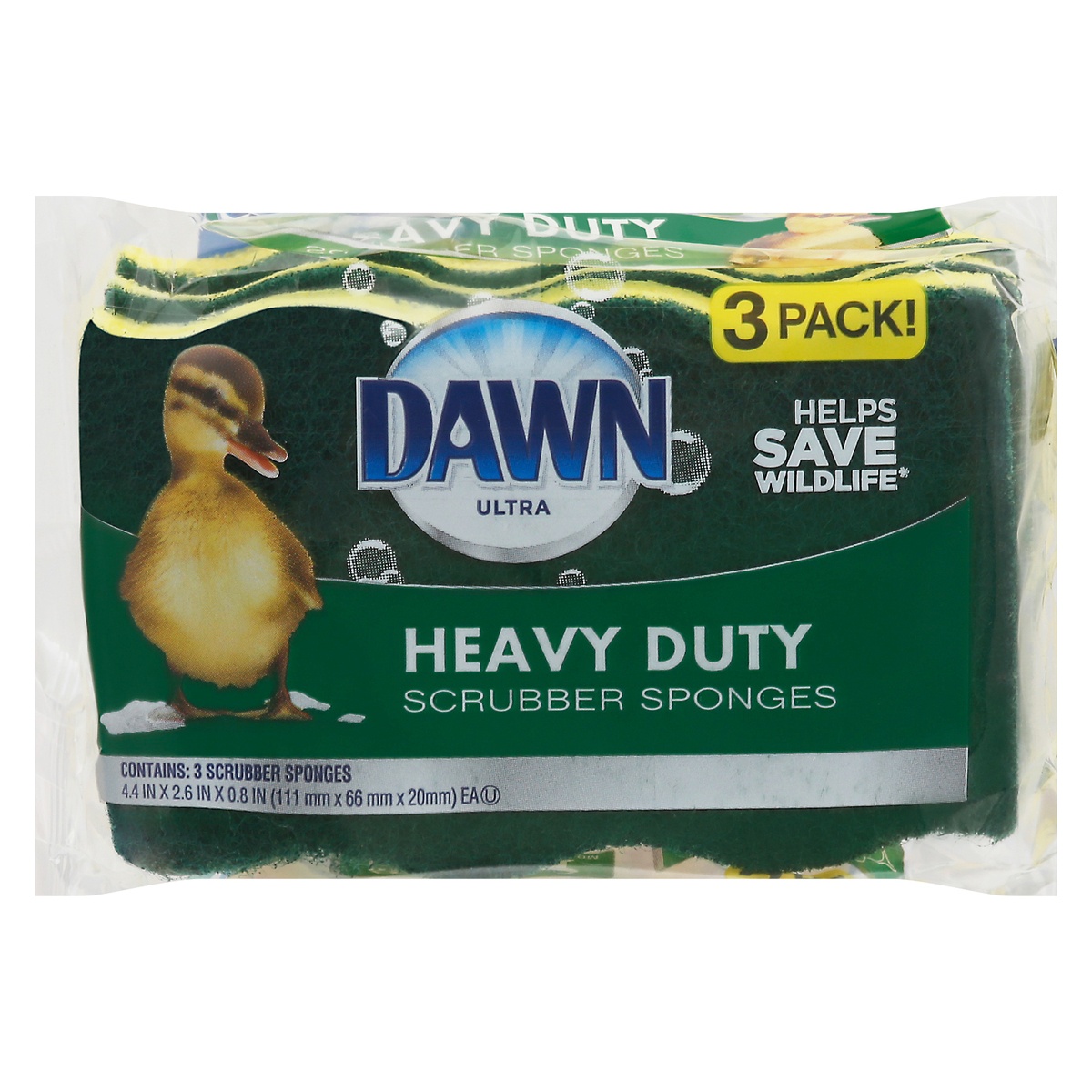 slide 1 of 1, Dawn Ultra 3 Pack Heavy Duty Scrubber Sponges 3 ea, 3 ct