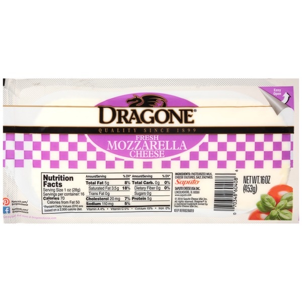 slide 1 of 1, Dragone Cheese Mozzarella Fresh, 16 oz