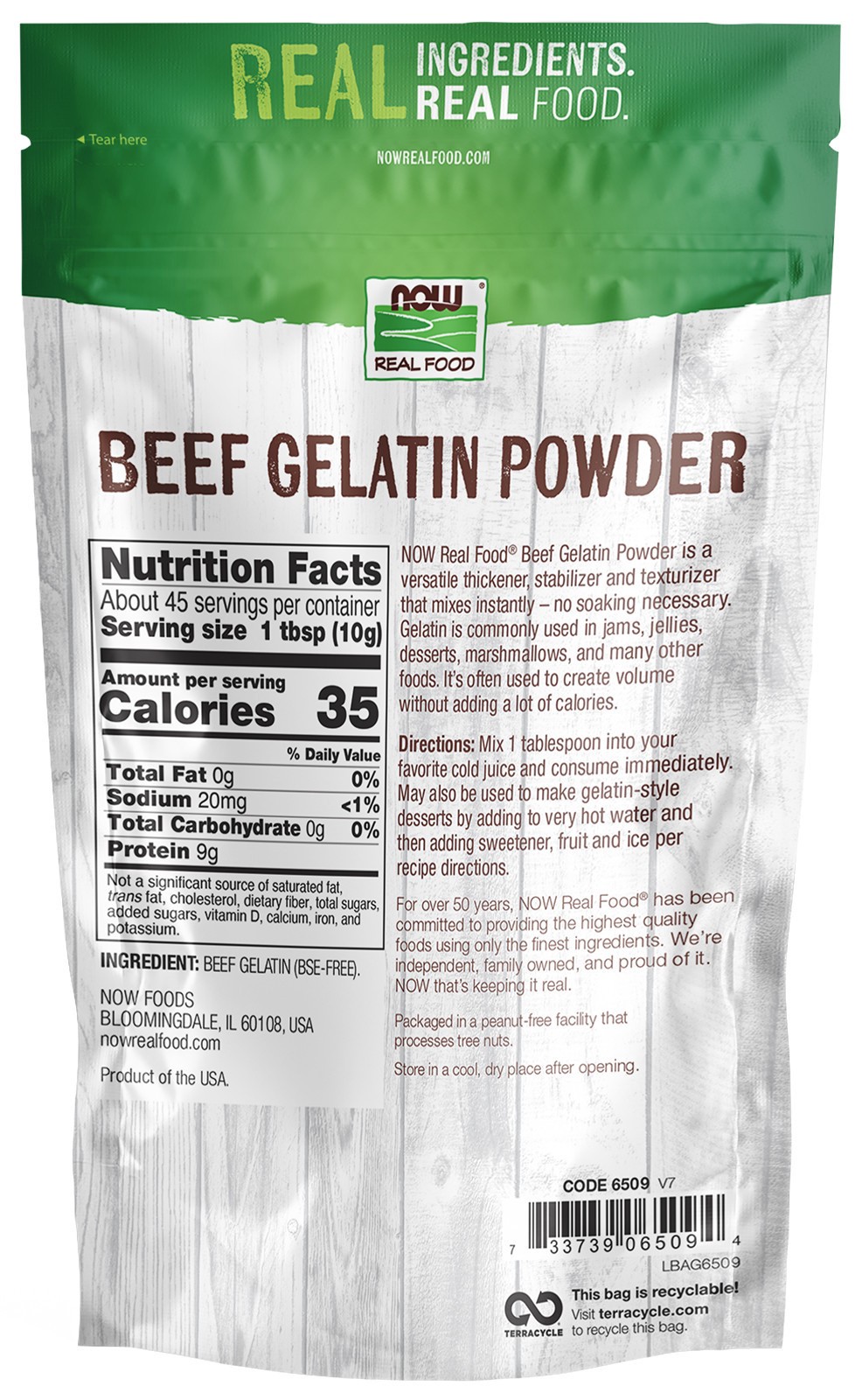 slide 2 of 3, NOW Natural Foods Beef Gelatin Powder - 1 lb., 1 lb