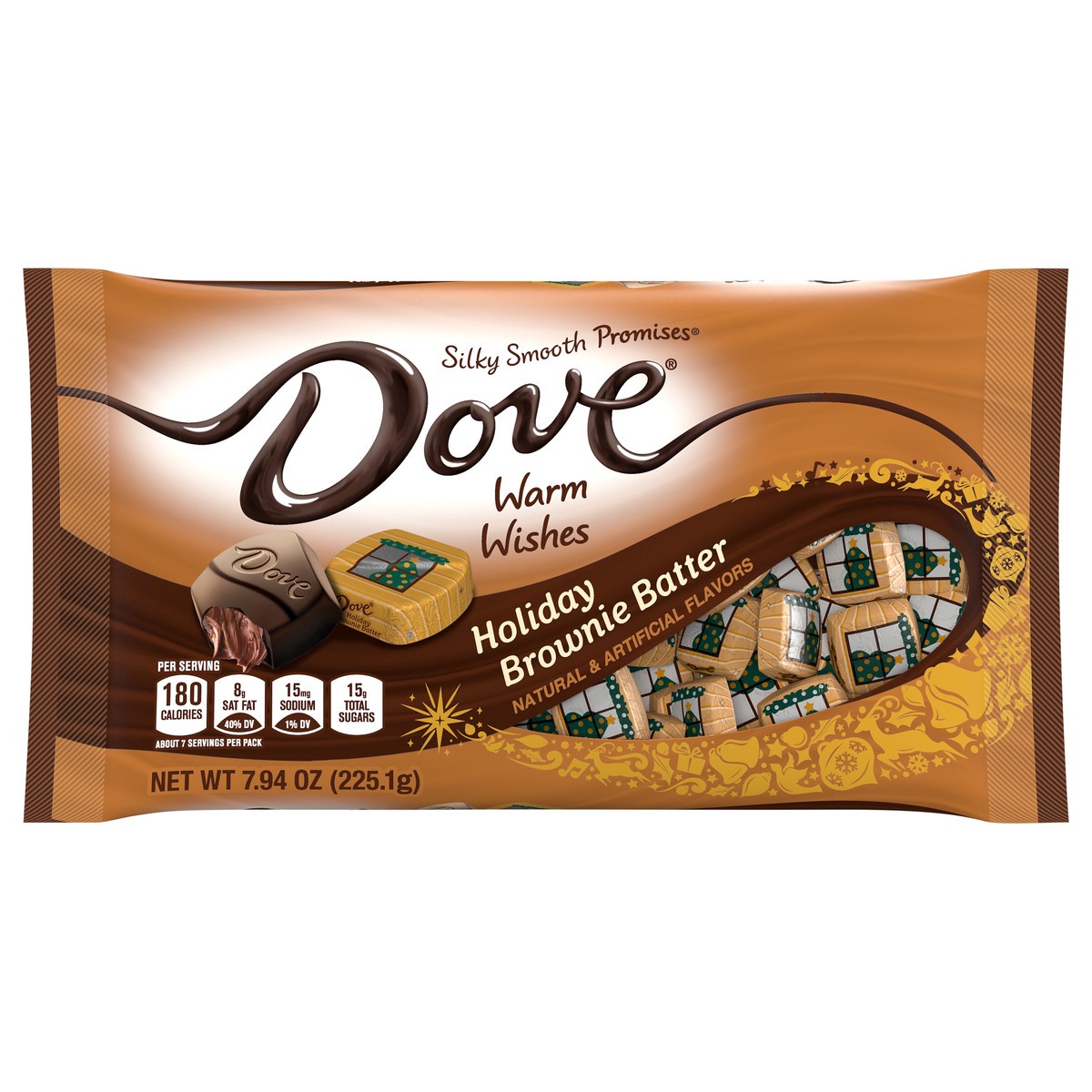 slide 1 of 1, DOVE PROMISES Milk Chocolate Holiday Brownie Batter Christmas Candy, 7.94 oz Bag, 7.94 oz