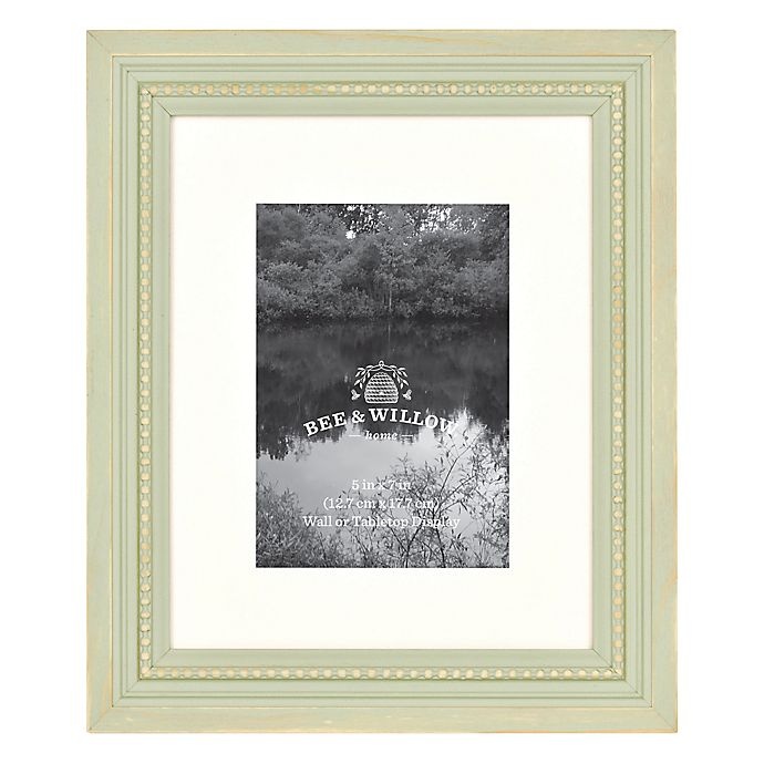 slide 1 of 4, Bee & Willow Home Bee & Willow Beaded Wood Matted Picture Frame - Mint, 5 in x 7 in