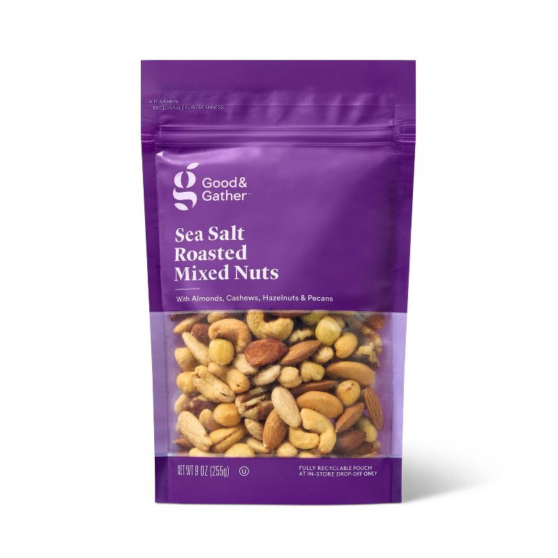 slide 1 of 3, Sea Salt Roasted Mixed Nuts - 9oz - Good & Gather™, 9 oz