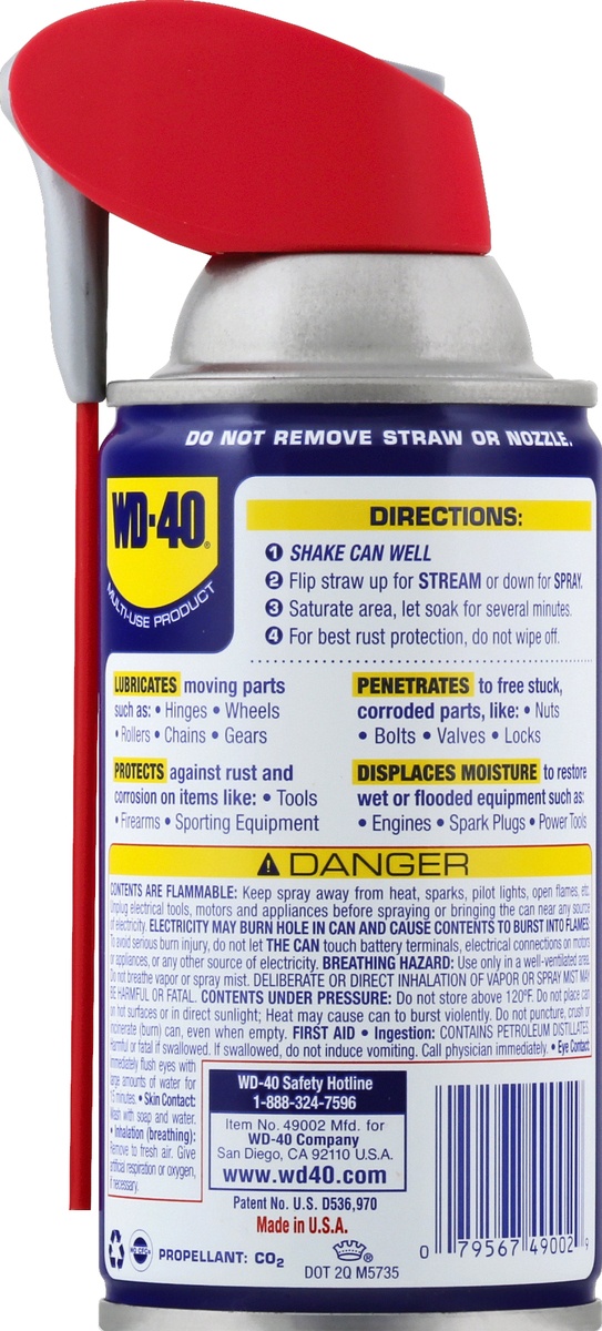 slide 2 of 7, WD-40 Lubricating & Penetrating Oil Spray with Smart Straw, 8 oz