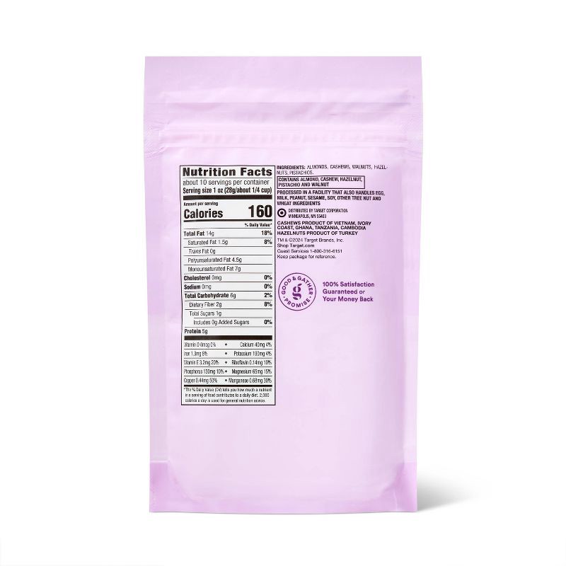 slide 2 of 4, Unsalted Raw Mixed Nuts - 9.5oz - Good & Gather™, 9.5 oz