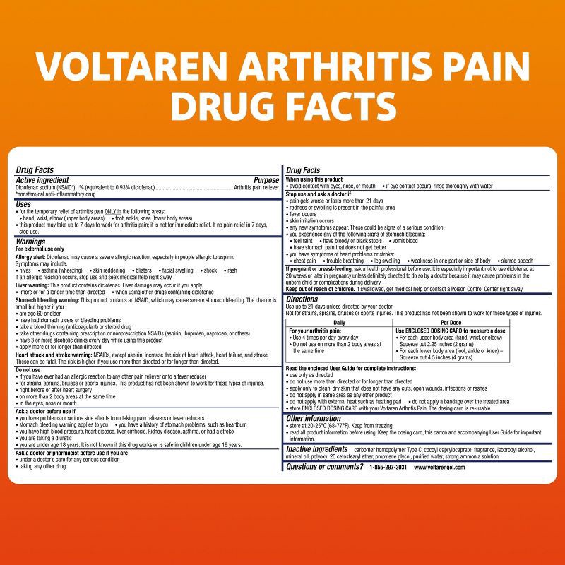 slide 14 of 14, Voltaren Diclofenac Sodium Topical Arthritis Pain Relief Gel Tube - 3.5 oz, 3.5 oz