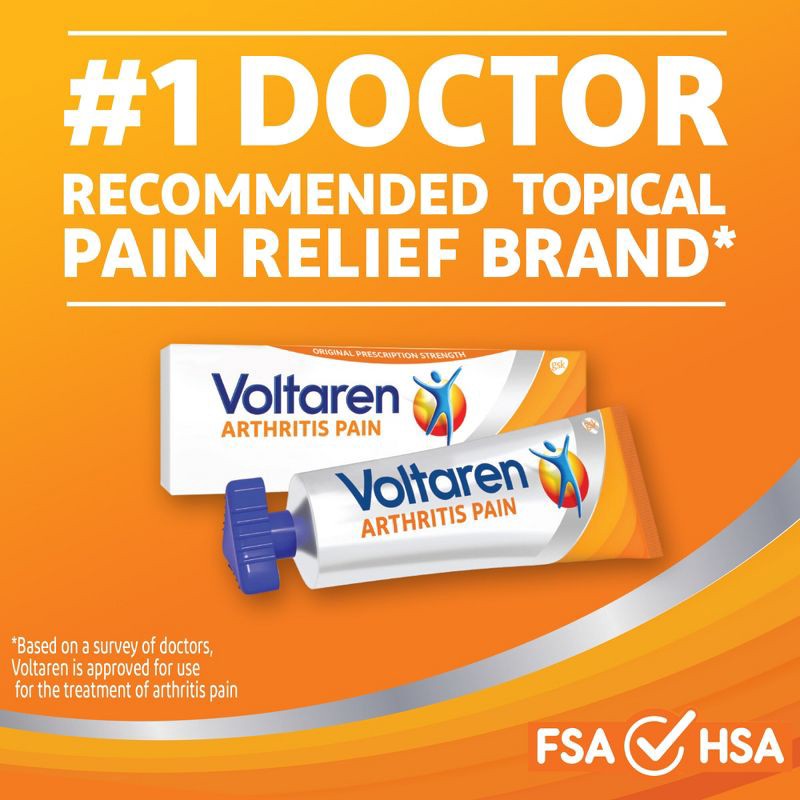 slide 3 of 9, Voltaren Diclofenac Sodium Topical Arthritis Pain Relief Gel Tube - 5.3 oz, 5.3 oz