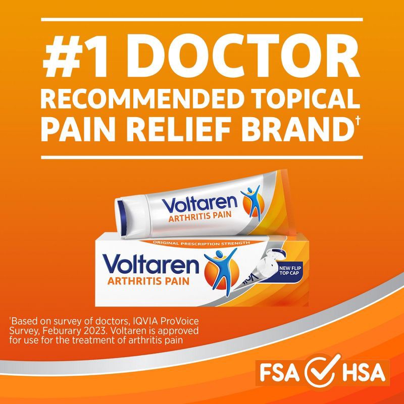 slide 10 of 12, Voltaren Diclofenac Sodium Topical Arthritis Pain Relief Gel Tube - 5.3 oz, 5.3 oz