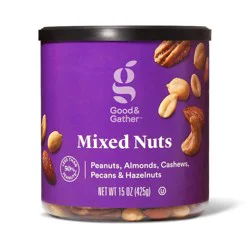 Mixed Nuts - Peanuts, Almonds, Cashews, Peacans & Hazelnuts - 15oz - Good & Gather™