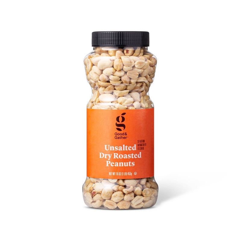 slide 1 of 3, Unsalted Dry Roasted Peanuts - 16oz - Good & Gather™, 16 oz