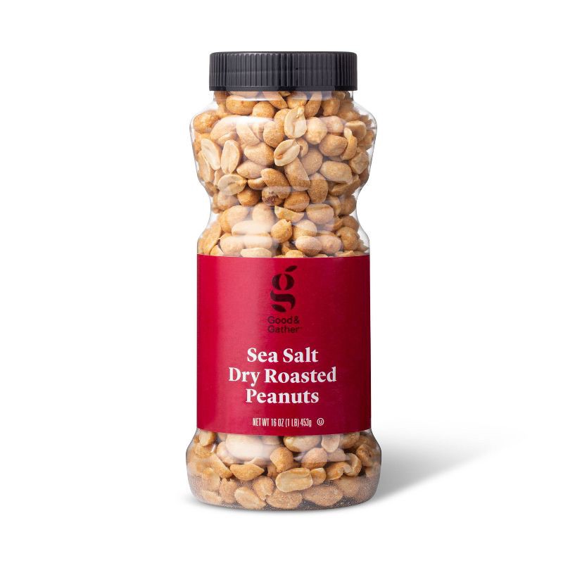 slide 1 of 3, Sea Salt Dry Roasted Peanuts - 16oz - Good & Gather™, 16 oz