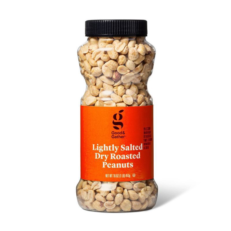 slide 1 of 3, Lightly Salted Dry Roasted Peanuts - 16oz - Good & Gather™, 16 oz