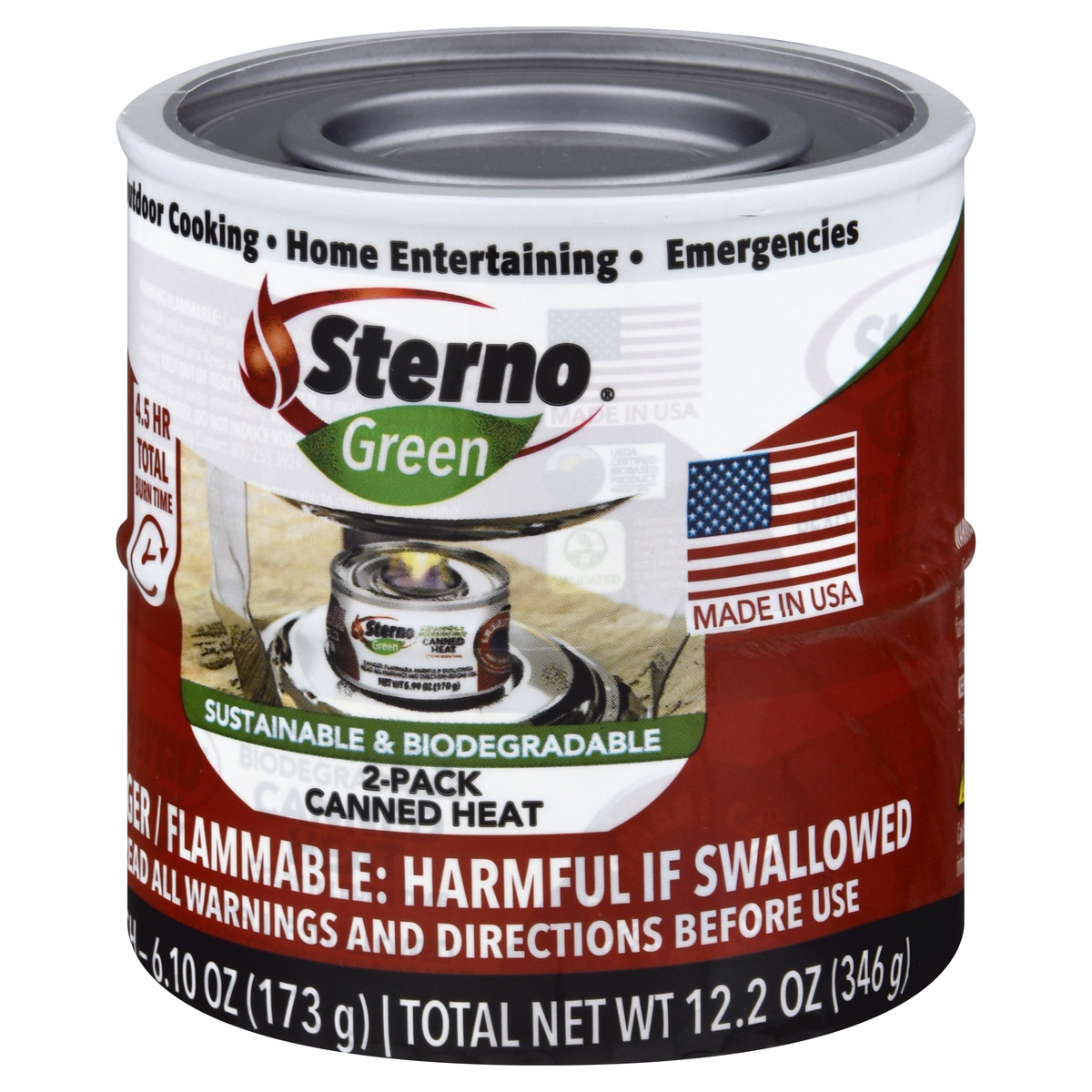slide 3 of 9, Sterno 2Pk Outdoor Ethanol Gel Canned Heat - Each, 