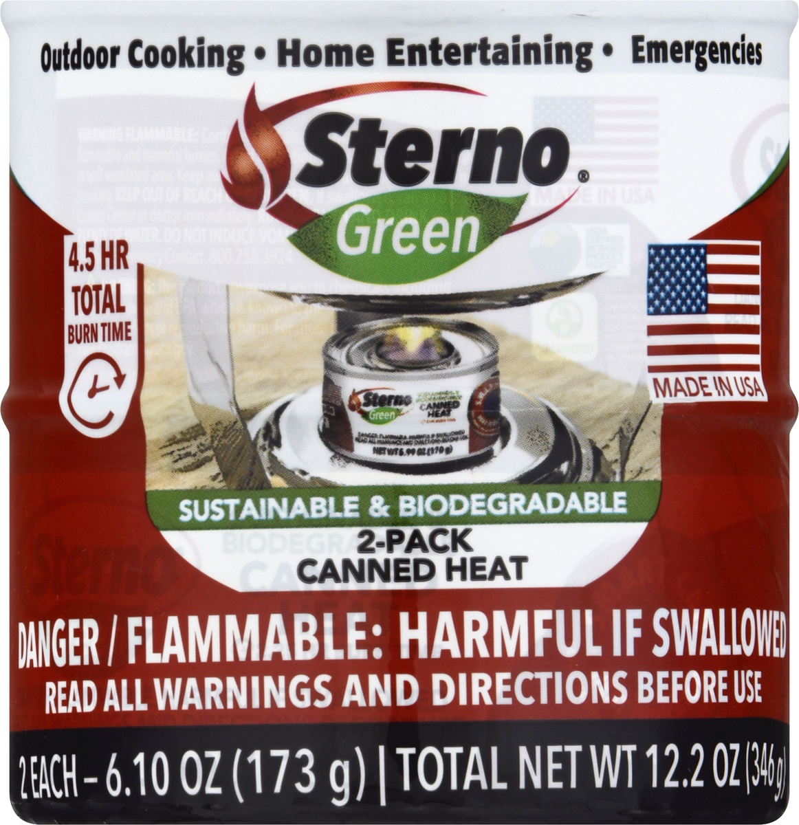 slide 6 of 9, Sterno 2Pk Outdoor Ethanol Gel Canned Heat - Each, 