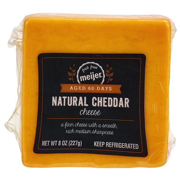 slide 1 of 1, Meijer Natural Cheddar Cheese, 8 oz