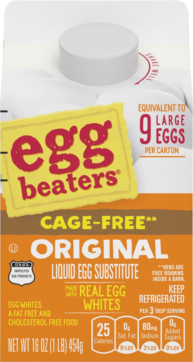 slide 9 of 9, Egg Beaters Cage Free Original Liquid Egg Whites, 16 oz Carton, 16 oz