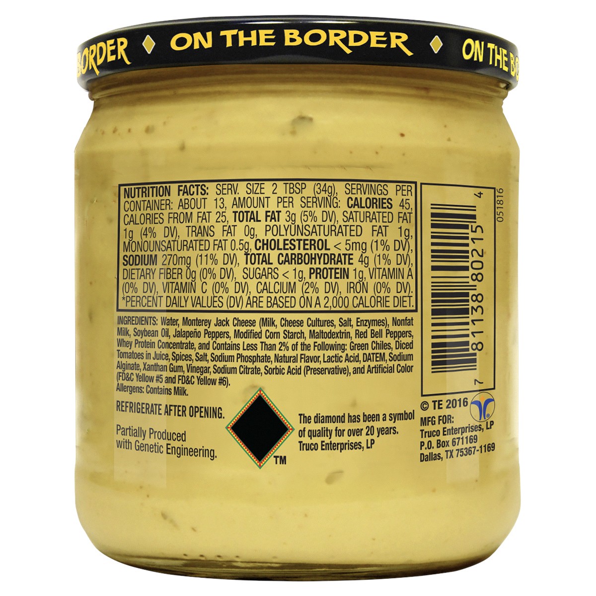 slide 2 of 2, On the Border Salsa Con Queso - 15.5 oz, 15.5 oz