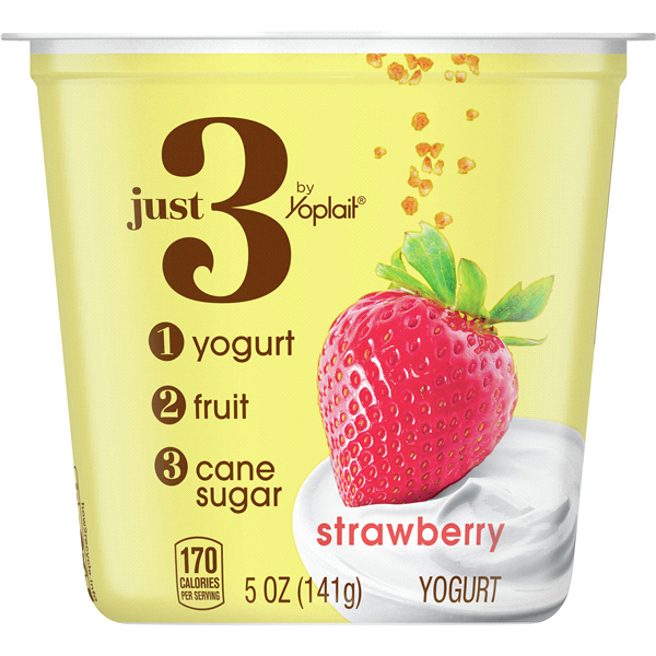 slide 1 of 1, Yoplait Just 3 Strawberry Yogurt, 5 oz