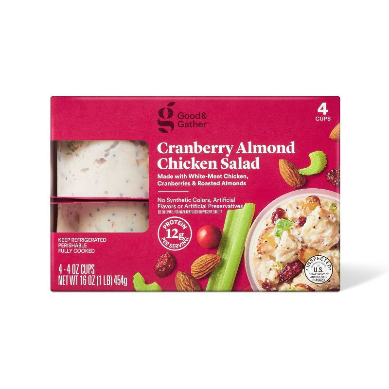 slide 1 of 5, Cranberry Almond Chicken Salad Cups - 16oz/4ct - Good & Gather™, 4 ct; 16 oz