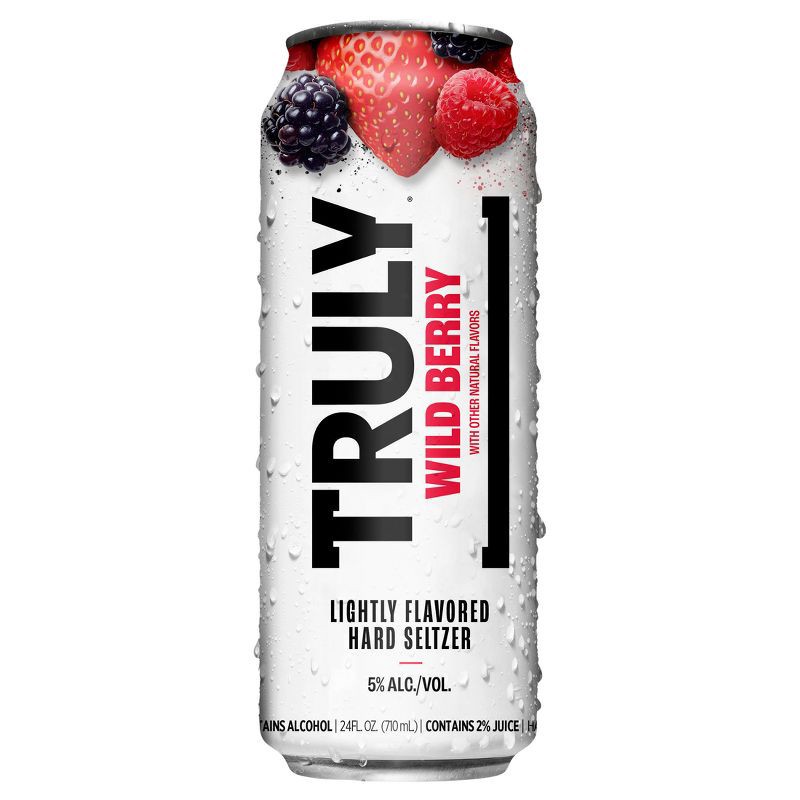 slide 3 of 7, Truly Spiked & Sparkling Truly Wild Berry Hard Seltzer - 24 fl oz Can, 24 fl oz
