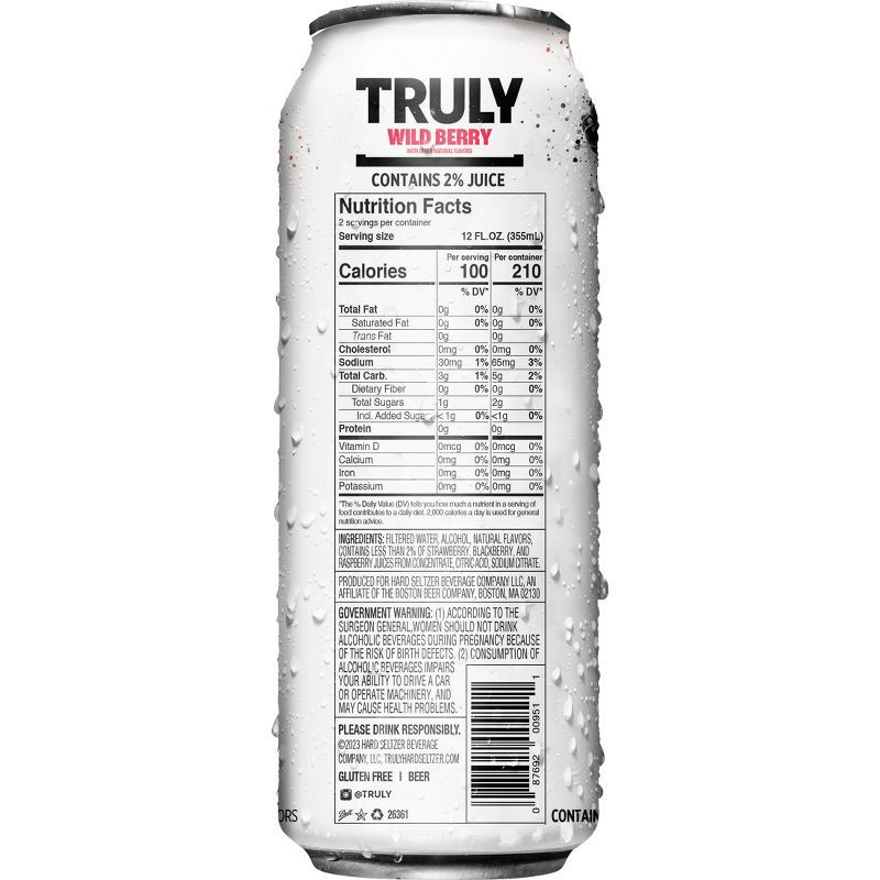 slide 7 of 7, Truly Spiked & Sparkling Truly Wild Berry Hard Seltzer - 24 fl oz Can, 24 fl oz