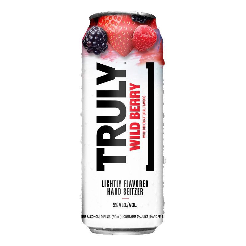 slide 1 of 7, Truly Spiked & Sparkling Truly Wild Berry Hard Seltzer - 24 fl oz Can, 24 fl oz