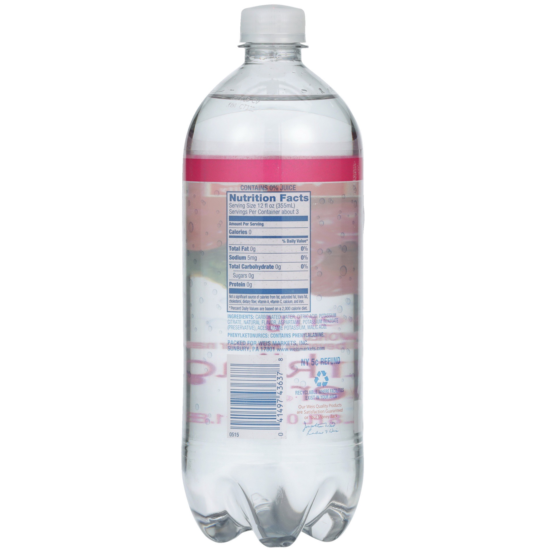 slide 5 of 6, Weis Quality Sparkling Raspberry Water - 33.8 fl oz, 33.8 fl oz