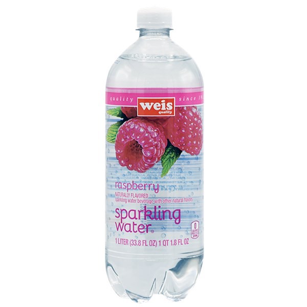 slide 1 of 6, Weis Quality Sparkling Raspberry Water - 33.8 fl oz, 33.8 fl oz