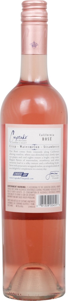 slide 9 of 10, Cupcake Vineyards California Rose Rose 750 ml Bottle, 750 ml
