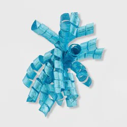 7&quot; Fabric Swirl Gift Bow Turquoise - Spritz™