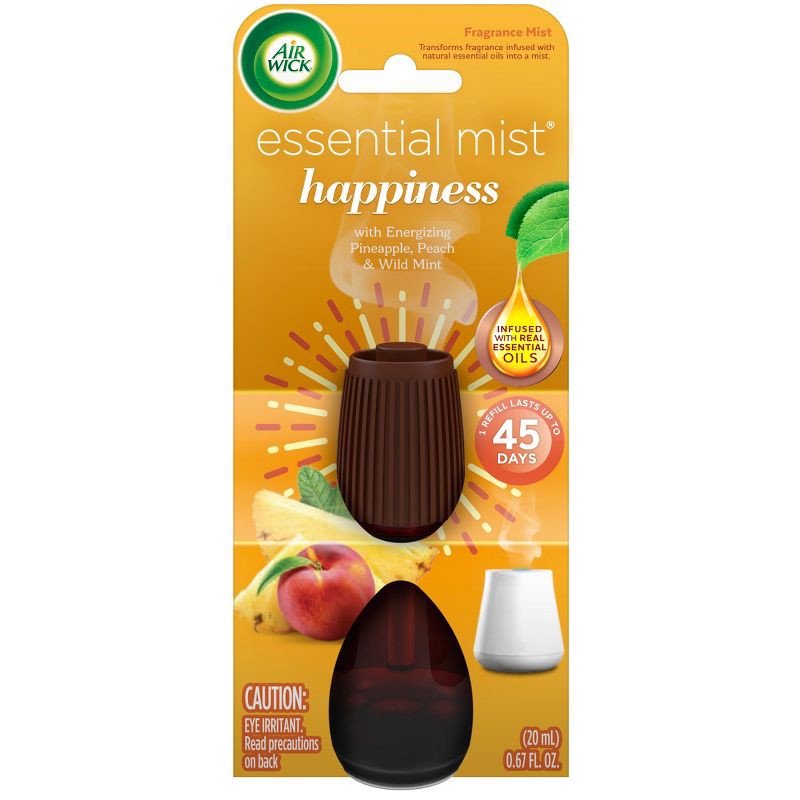 slide 1 of 1, Air Wick Essential Mist Aromatherapy Happiness Refill - Peach & Mint - 1ct, 1 ct