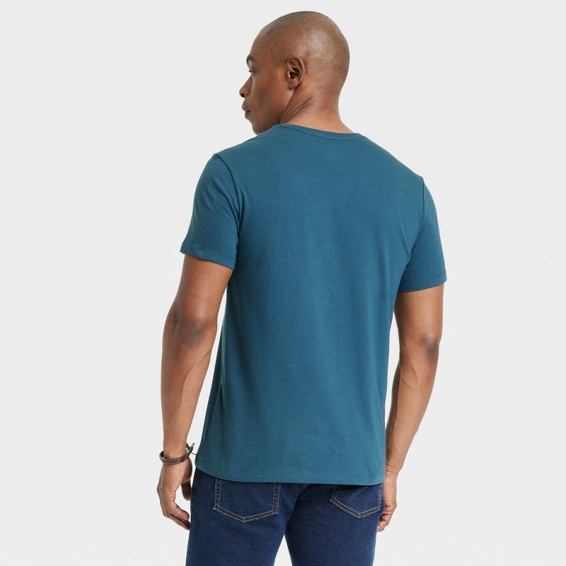 slide 2 of 3, Men's Every Wear Short Sleeve V-Neck T-Shirt - Goodfellow & Co™ Thunderbolt Blue XL, 1 ct