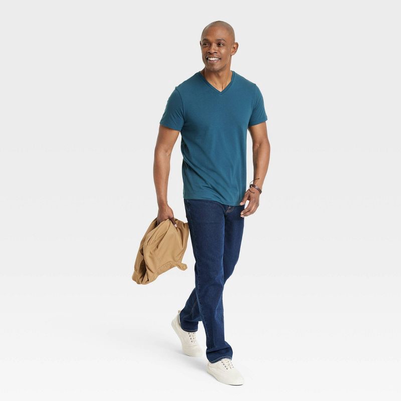 slide 3 of 3, Men's Every Wear Short Sleeve V-Neck T-Shirt - Goodfellow & Co™ Thunderbolt Blue XL, 1 ct