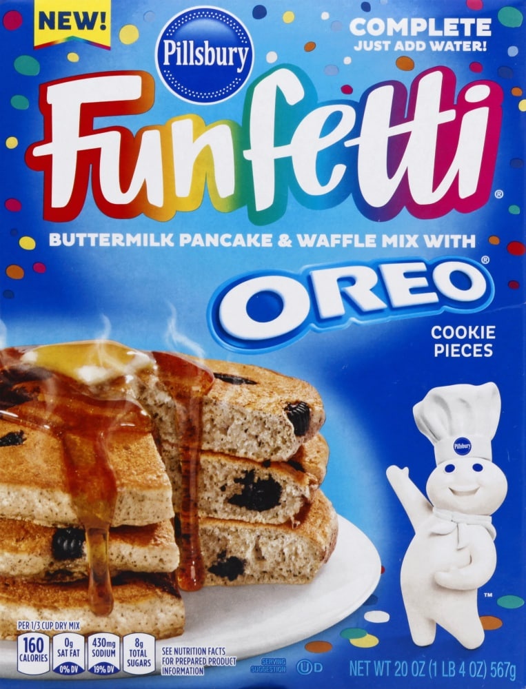 slide 1 of 1, Pillsbury Funfetti Complete Buttermilk Pancake & Waffle Mix With Oreo Cookie Pieces, 20 oz