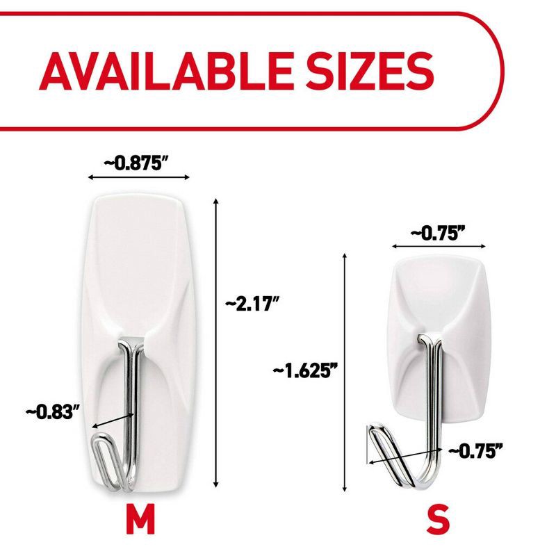 slide 2 of 11, 4ct Command Small Wire Hooks - White, 4 ct