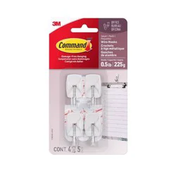 4ct Command Small Wire Hooks - White