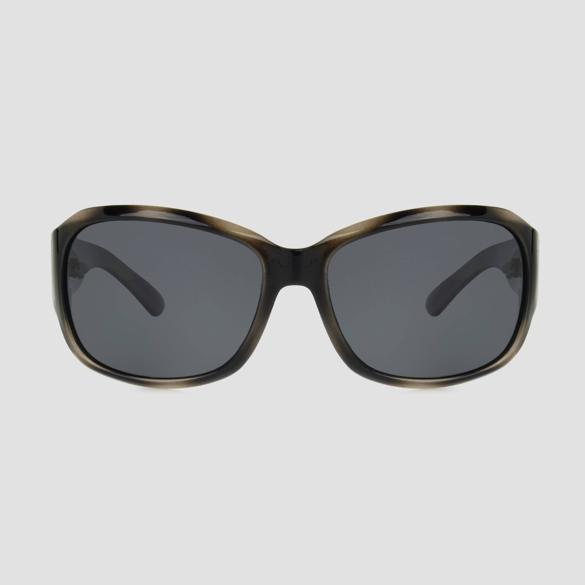 slide 1 of 2, Women's Square Tortoise Shell Print Plastic Polarized Sunglasses - A New Day Black, 1 ct