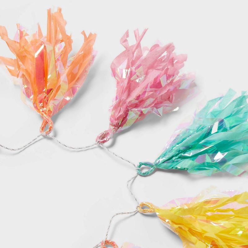 slide 3 of 4, Iridescent Tassel Garland - Spritz™, 1 ct