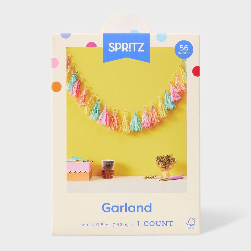 slide 4 of 4, Iridescent Tassel Garland - Spritz™, 1 ct
