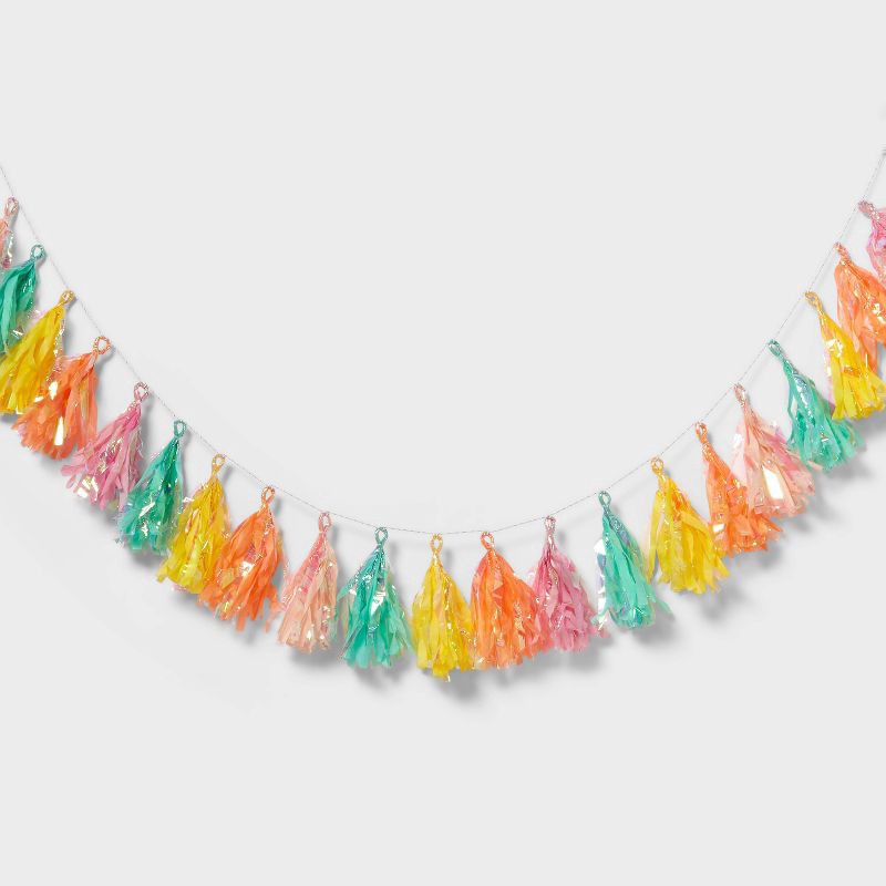 slide 1 of 4, Iridescent Tassel Garland - Spritz™, 1 ct