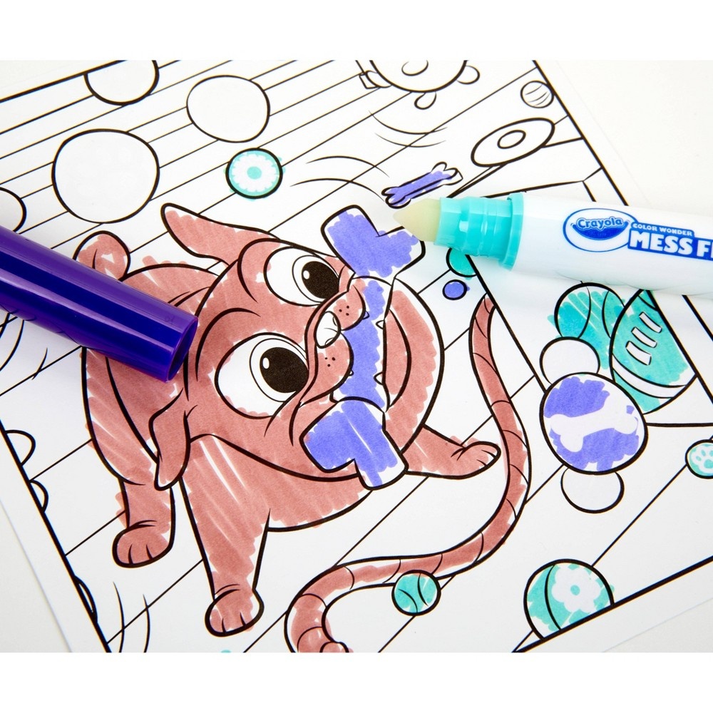 slide 5 of 5, Crayola Disney Puppy Dog Pals 16pg Color Wonder Travel Activity Pad (with 3 Color Wonder Markers), 19 ct