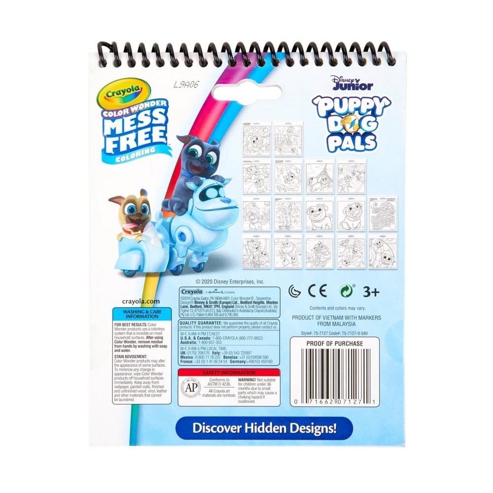 slide 2 of 5, Crayola Disney Puppy Dog Pals 16pg Color Wonder Travel Activity Pad (with 3 Color Wonder Markers), 19 ct