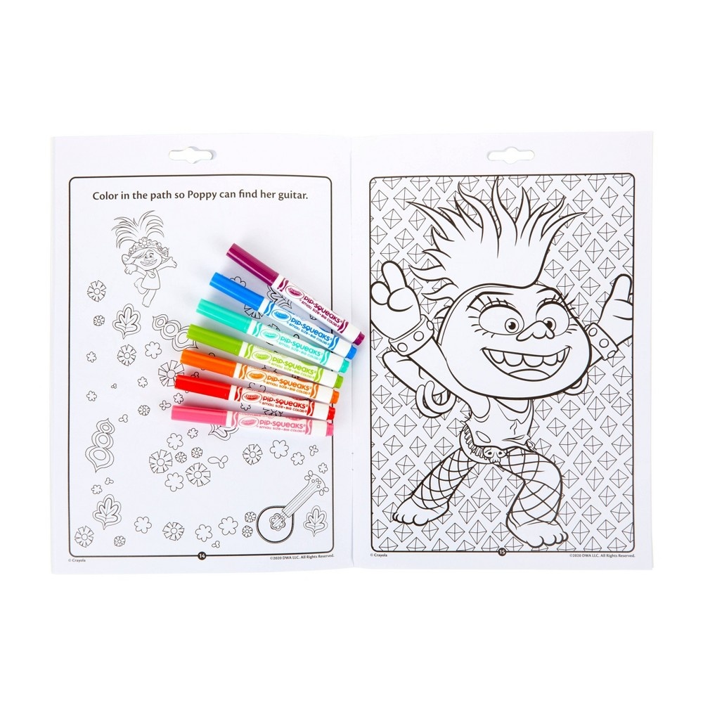 slide 3 of 4, Crayola 32pg Trolls World Tour Color & Activity Pad with 7 Mini Markers, 1 ct