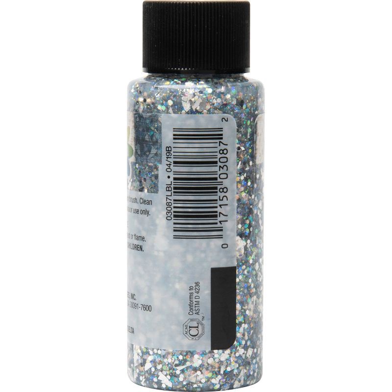 slide 3 of 6, Delta Ceramcoat Glitter Explosion Acrylic Paint (2 fl oz) Silver: Low-Odor, Multi-Surface, Non-Toxic Craft Paint, 2 fl oz