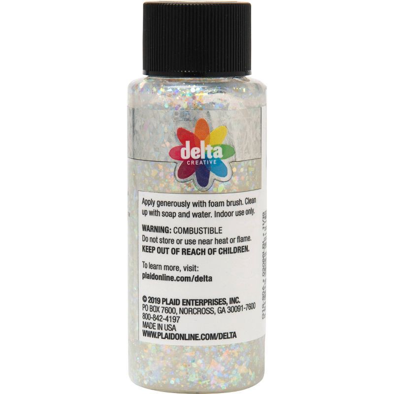 slide 6 of 7, Delta Ceramcoat Glitter Explosion Acrylic Paint (2 fl oz) Clear White, 2 fl oz