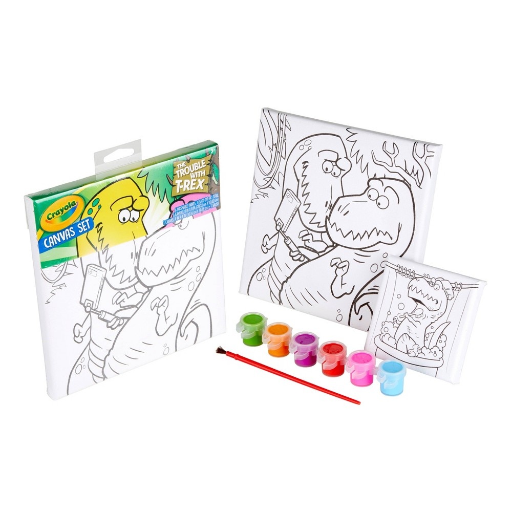 slide 3 of 4, Crayola The Trouble with T-Rex Canvas Set, 1 ct