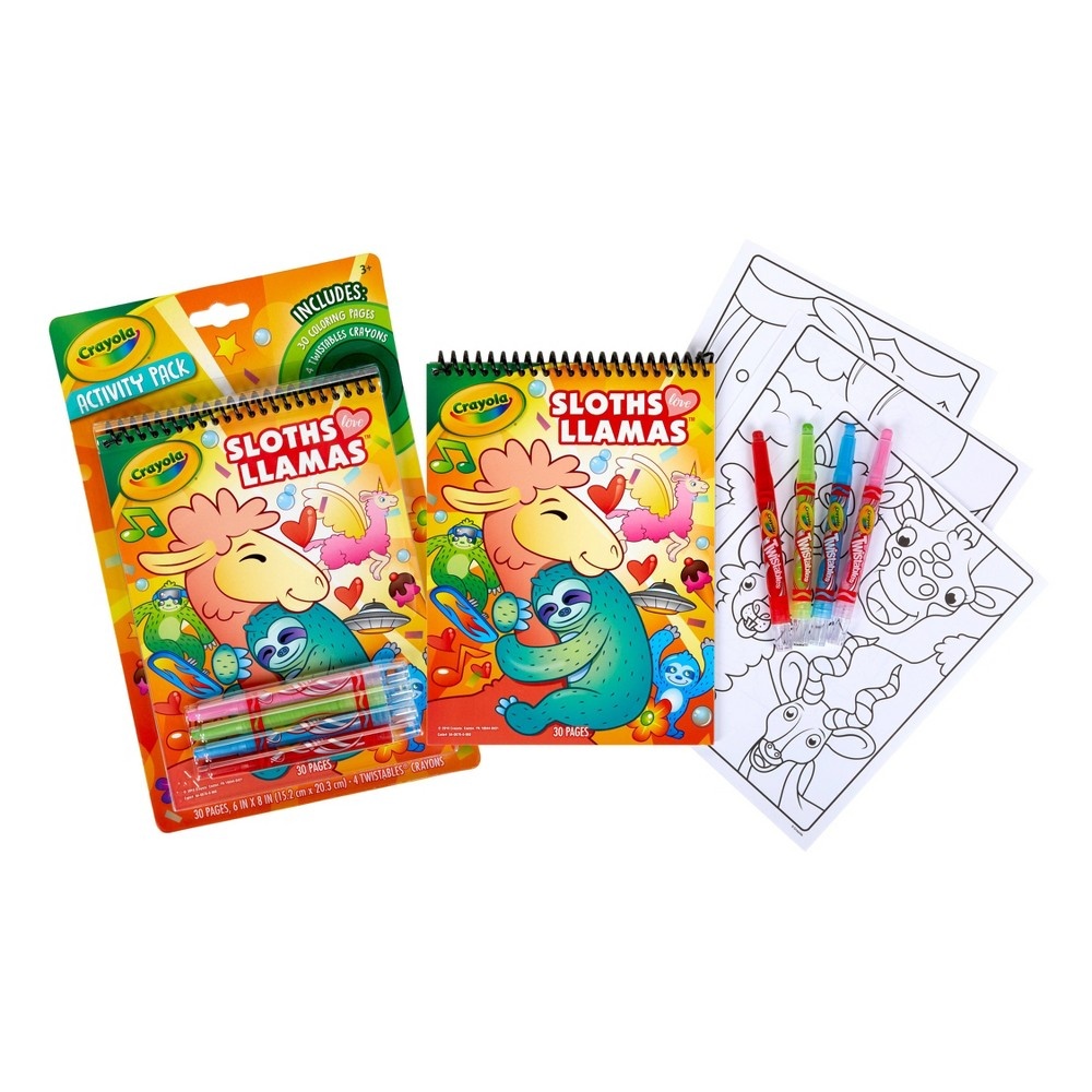 slide 2 of 5, Crayola 30pg Sloths Love Llamas Activity Pack (with 4 Twistable Crayons), 1 ct