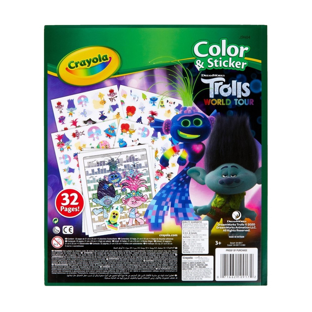 slide 5 of 5, Crayola Trolls 2 World Tour 32pg Color & Sticker Activity Book, 1 ct